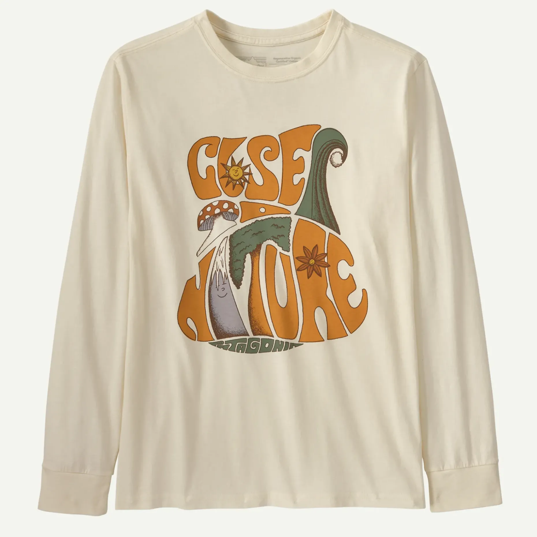 Kids' Long-Sleeved Regenerative Organic Certified® Cotton Graphic T-Shirt