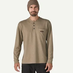 Men's Long-Sleeved Work Henley Pocket Tee