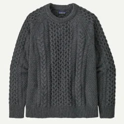 Recycled Wool-Blend Cable-Knit Crewneck Sweater