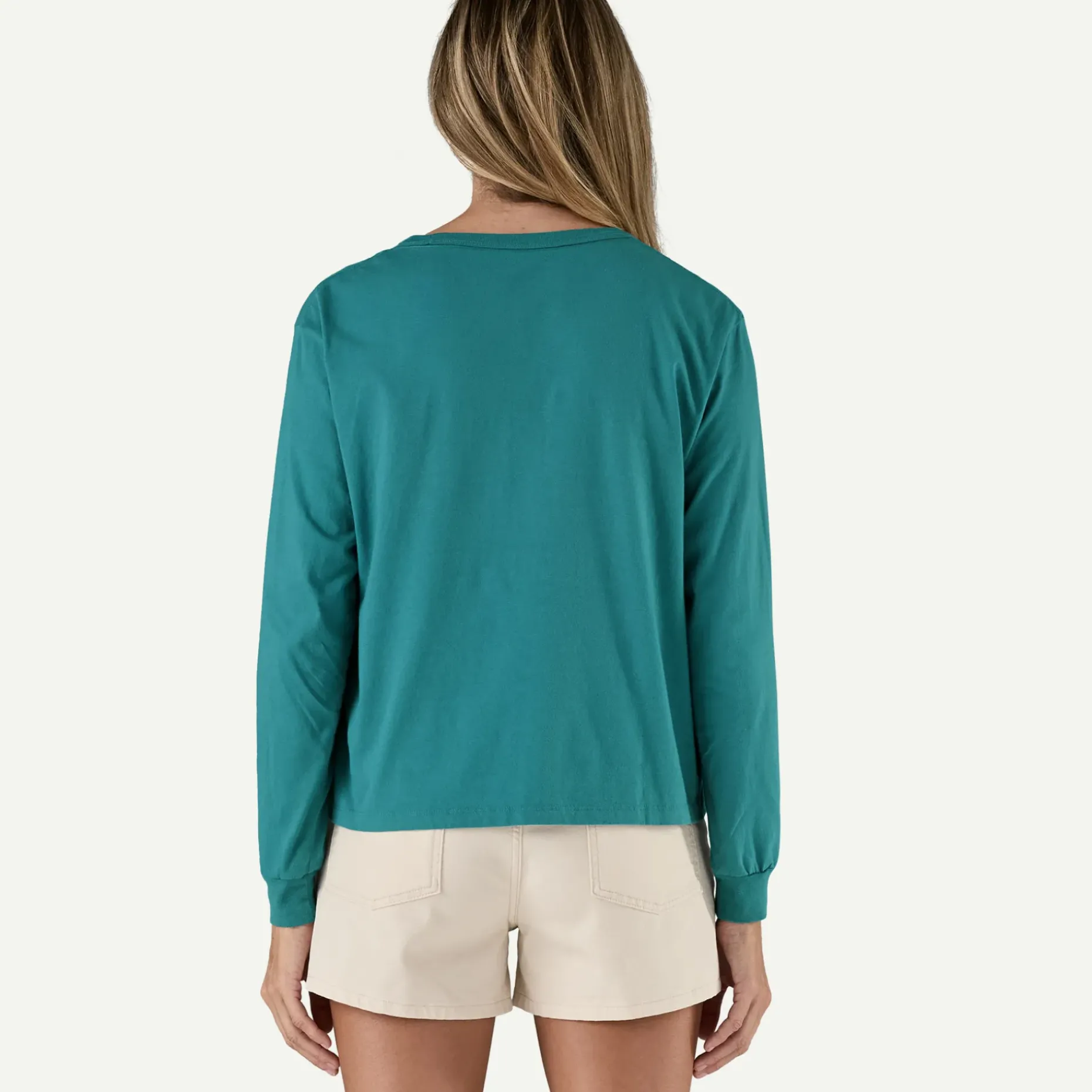 Women's Long-Sleeved Applied Imagination Easy-Cut Organic Pocket T-Shirt
