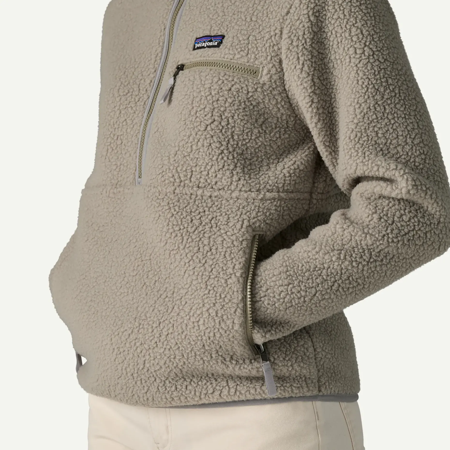 Women's Retro Pile Fleece Marsupial Pullover